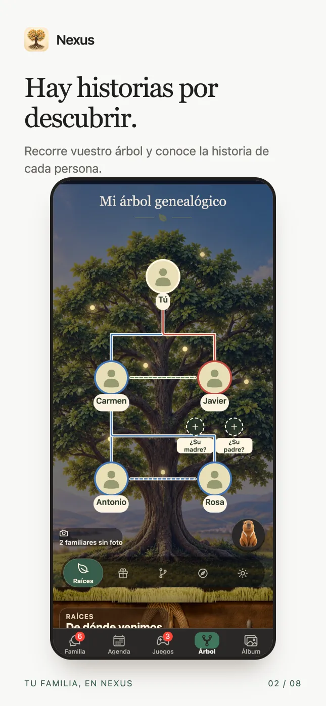 Hay historias por descubrir. Recorre vuestro árbol y conoce la historia de cada persona.